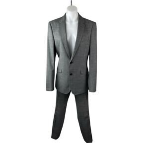 Kin Women's Gray Wool Long Sleeve Blazer Coat Jacket Dress Pants Suit Set 38/32